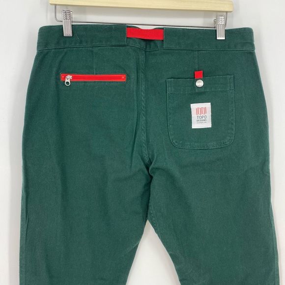 Topo Designs Womens Climb Pants Size L Organic Cotton Outdoor Hiking NWT Green - Picture 9 of 12
